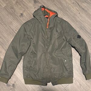 Vans Olive Bomber Jacket with Orange Lining